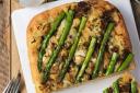 Asparagus, shallot and mozzarella focaccia