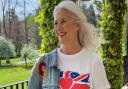 Union jack tee-shirt, £8, flounce hem skirt, £30, George at Asda. Vintage Levis denim jacket, Rachel's own