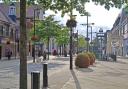 Shopping and sculpture create a lively streetscape in Fareham town centre