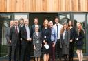 Lancing Prep Worthing Head, Heather Beeby, with Lancing College Headmaster Dominic Oliver, LPW drama teacher, Diana Howard, Drama and Music Directors and the Estates Bursar from Lancing College and the College students who performed for the school.