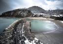 Polkerris Beach in the snow- Photo Ben Hawkins