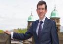 Headmaster John Browne among the dramatic Stonyhurst turrets