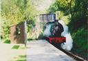 Colesloggett Halt on the heritage Bodmin & Wenford Steam Railway. The halt is just over  1/2  mile from Cardinham Woods. June 4th 1996. The picture was taken just a few years after the halt had been opened as a new station on the line