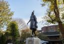 A statue in the churchyard of St George's Church commemorates the remarkable life of Native American princess Pocahontas Credit: Visit Kent