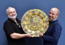 Jason Woods and Adam Partridge with the Sir Grayson Perry charger.  FiredUp4