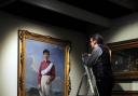 Portrait of Warrington-born jockey Steve Donoghue at the town's museum being unveiled in 2017. (c) Warrington Guardian