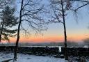 A wintry view from Swinton Bivouac. Swinton Estate