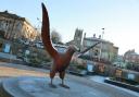 Falcon sculpture in Market Square, Darwen.