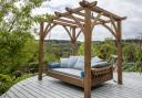 The fabulous swinging day bed which made its debut at RHS Chelsea.