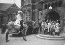 A Cowboy visits the Jenny Lind Children's Hospital Norwich, sometime between 1953-1955.