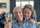 Tiggy Walker with her husband the BBC Radio 2 DJ Johnnie Walker celebrating his last birthday at their home in Dorset