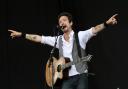 Frank Turner performing on the Main Stage at the Reading Festival.