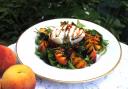 Grilled peach and burrata