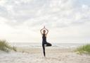 Beach yoga.