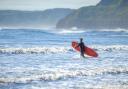 Taking to the water for  surf session.