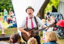 An entertainer in Blackmore Gardens.