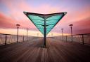 Boscombe Pier with its distinctive winged roof.