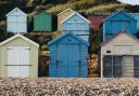 Colourful beach huts in Milford on Sea