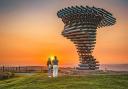 The Singing Ringing Tree at sunset.