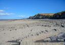 The unique textured coastline at Lilstock's low tide