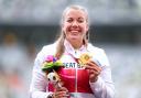 Great Britain's Hannah Cockroft celebrates with her gold medal after winning the Women's 800m T34 Final