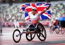 Great Britain's Hannah Cockroft celebrates after winning the Women's 800m T34 Final in Tokyo