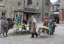 Filming at Grassington in th Yorkshire Dales which becomes the fictioou Darrowby in All Creatures Great and Small.