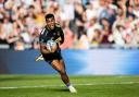 Immanuel Feyi-Waboso of Exeter Chiefs scores his sides second try during the Gallagher Premiership Rugby match between Exeter Chiefs and Harlequins at Sandy Park, Exeter, United Kingdom on 11 May 2024.