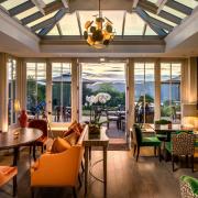 The lounge and terrace at Linthwaite House Hotel