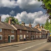 Cottages along Ashbourne Road, Kirk Langley