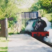 Colesloggett Halt on the heritage Bodmin & Wenford Steam Railway. The halt is just over  1/2  mile from Cardinham Woods. June 4th 1996. The picture was taken just a few years after the halt had been opened as a new station on the line