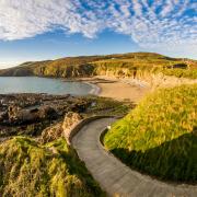 Aerial view of Church Bay in Anglesey North Wales UK during sunset. Photo: Getty