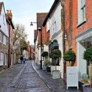 Cobbled Lombard Street in Petworth.(c) Alamy