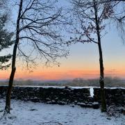 A wintry view from Swinton Bivouac. Swinton Estate