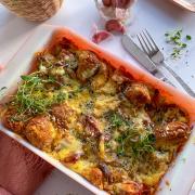 Mother's Day Cheese & Ham Croissant Bake. Photo: Laura Billington