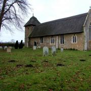 The thatched Norman church at Thornham Parva church.