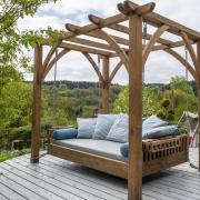 The fabulous swinging day bed which made its debut at RHS Chelsea.
