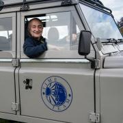 Tony Robinson in the Time Team Landrover.