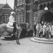 A Cowboy visits the Jenny Lind Children's Hospital Norwich, sometime between 1953-1955.