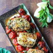 Halloumi with salsa verde.