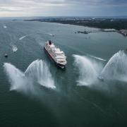 Queen Anne arriving in style into Southampton