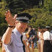 Village policeman Tim Clements on duty at St Michael’s School Fete