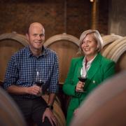 Penny Streeter and winemaker Johann Fourie