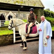 With the Archdeacon of Exeter, Andrew Beane, at Calverleigh Church.