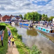 Canal view during a busy and vibrant festival