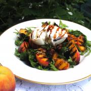 Grilled peach and burrata