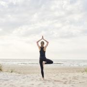 Beach yoga.