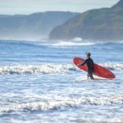 Taking to the water for  surf session.