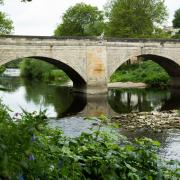 A fine vantage point - the bridge over the River Wharfe at Boston Spa.