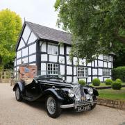 Larry's 1950s MG TF sitting on the drive at Old House.